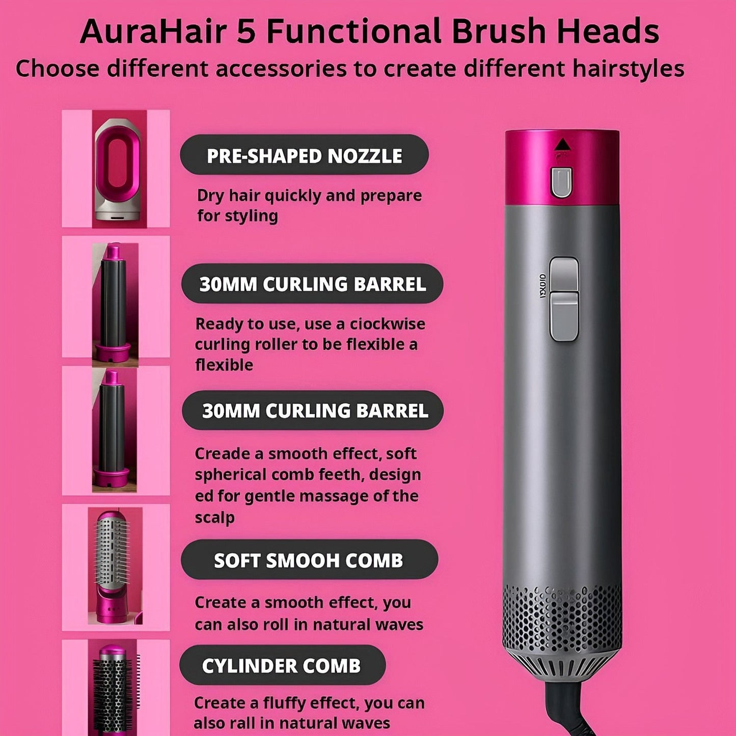 AuraHair 5-in-1 Hair Styler
